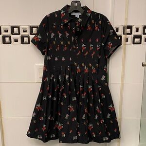 Hill House Black Floral Mini Dress